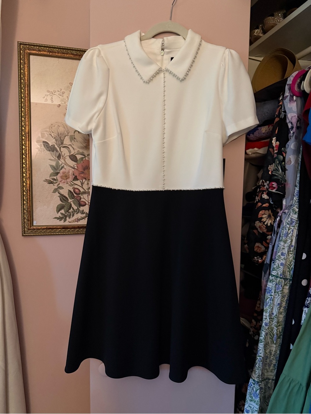 Karl Lagerfeld dress: Black and White with Pearl details